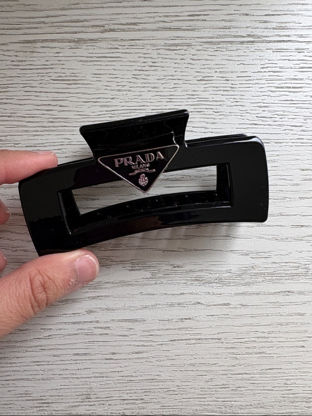 Black Logo Hair Clip